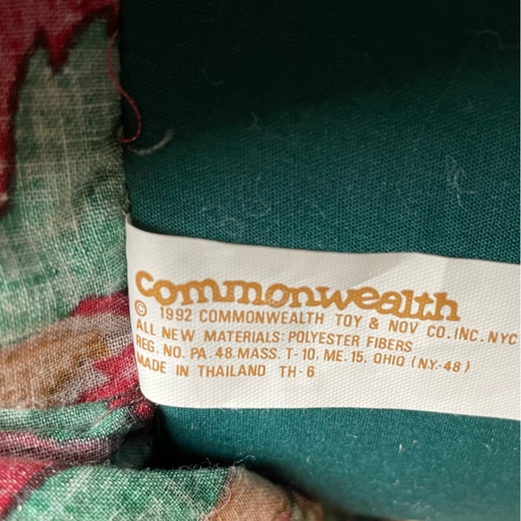 1992 bear Commonwealth  Plush Bear in Christmas Dress includes a book 19” Tall - Picture 3 of 7